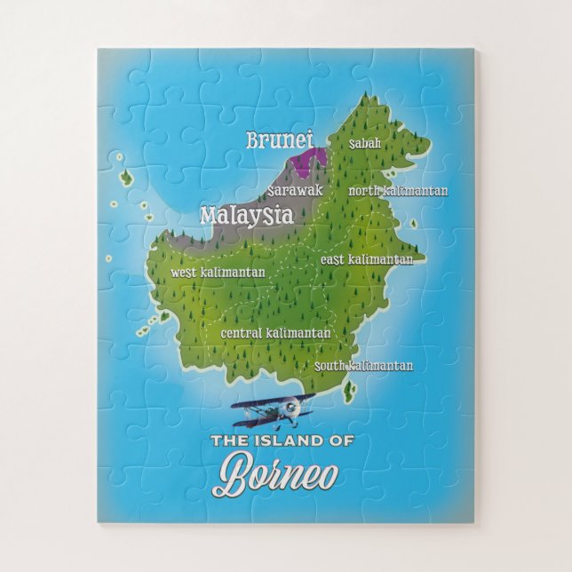 Puzzle Mapa de Borneo (Vertical)