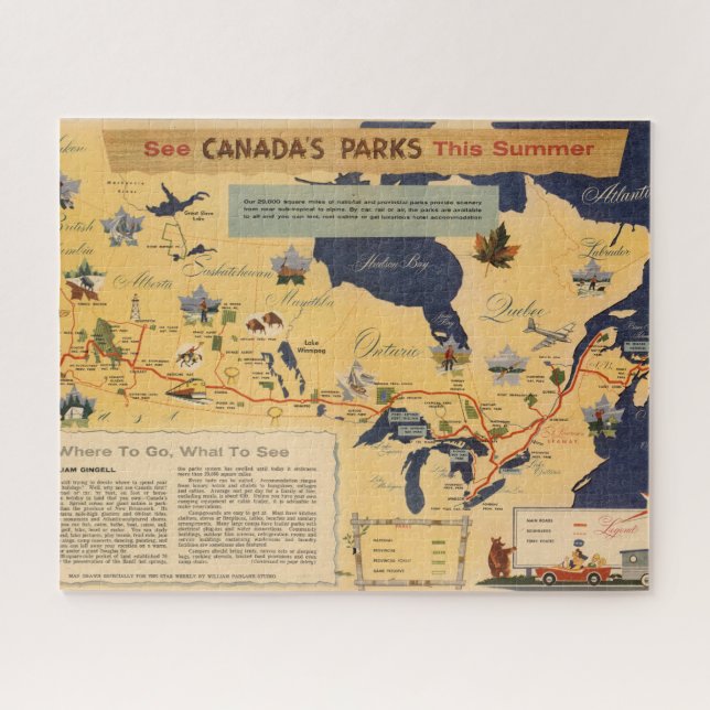 Puzzle Mapa de Canadá - Parques de Canadá (Horizontal)