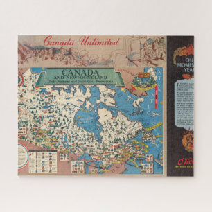 Puzzle Mapa de Canadá - Recursos naturales e industriale
