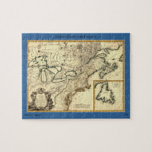 Puzzle Mapa de Canadá y Estados Unidos de 1778