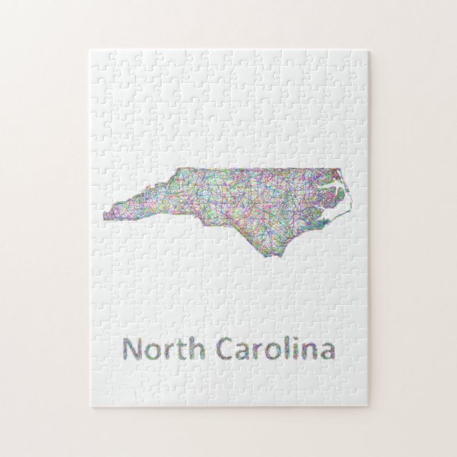 Puzzle Mapa de Carolina del Norte (Vertical)