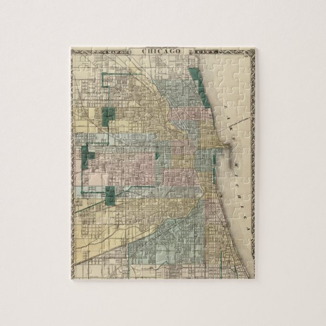 Puzzle Mapa de Chicago City (Vertical)
