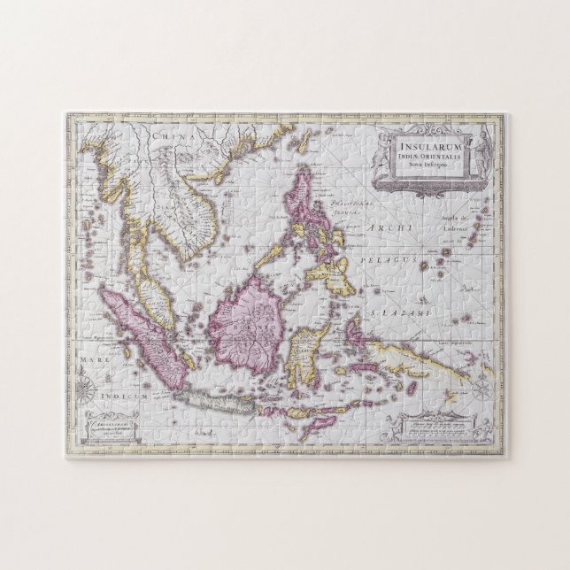 Puzzle Mapa de China y de Indonesia el | 1710 (Horizontal)