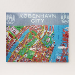 Puzzle mapa de ciudades de copenhague