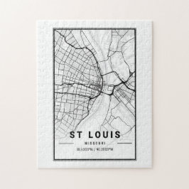 Puzzle Mapa de ciudades de viajes de St Louis Missouri US
