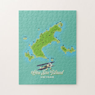 Puzzle Mapa de Con Son Island en Vietnam