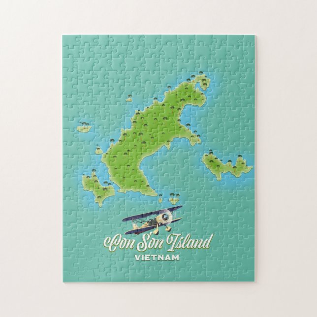 Puzzle Mapa de Con Son Island en Vietnam (Vertical)