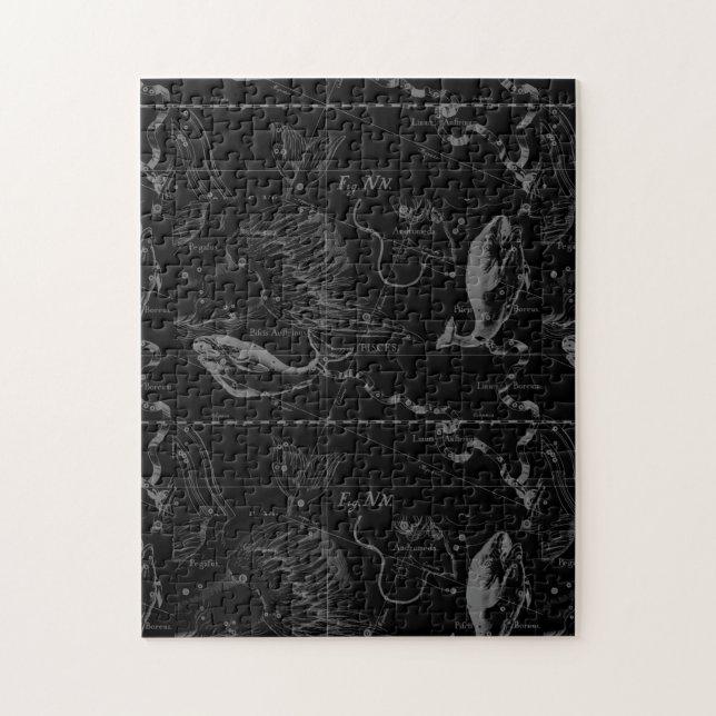 Puzzle Mapa de constelación de Pisces de Hevelius 1690 (Vertical)