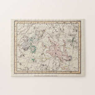 Puzzle Mapa de constelaciones vintage de Perseo y Andróme
