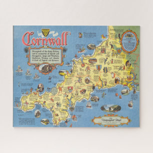 Puzzle Mapa de Cornwall, Inglaterra