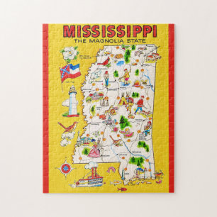 Puzzle Mapa de cosecha 11x14 de Mississippi
