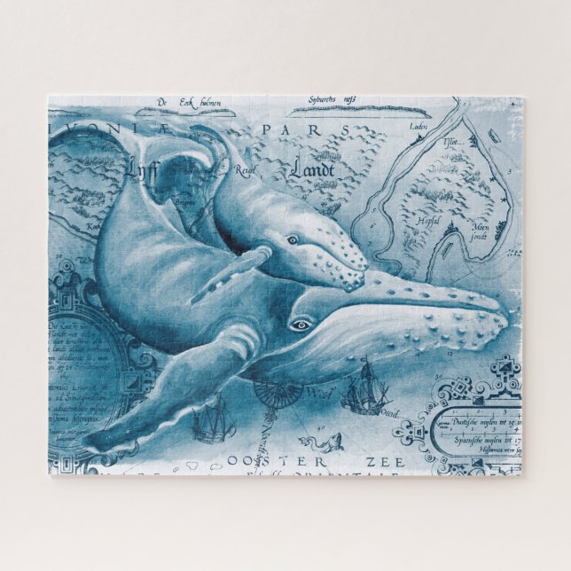Puzzle Mapa de cosecha azul Humpbacks (Horizontal)