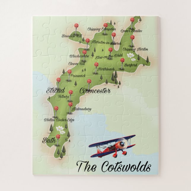 Puzzle Mapa de cosecha de Cotswolds (Vertical)