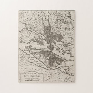 Puzzle Mapa de cosechas de Estocolmo Suecia (1764)
