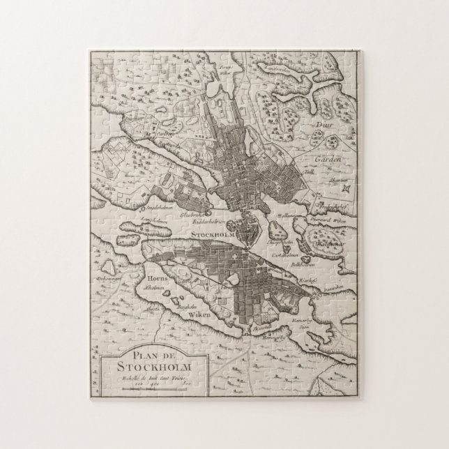 Puzzle Mapa de cosechas de Estocolmo Suecia (1764) (Vertical)