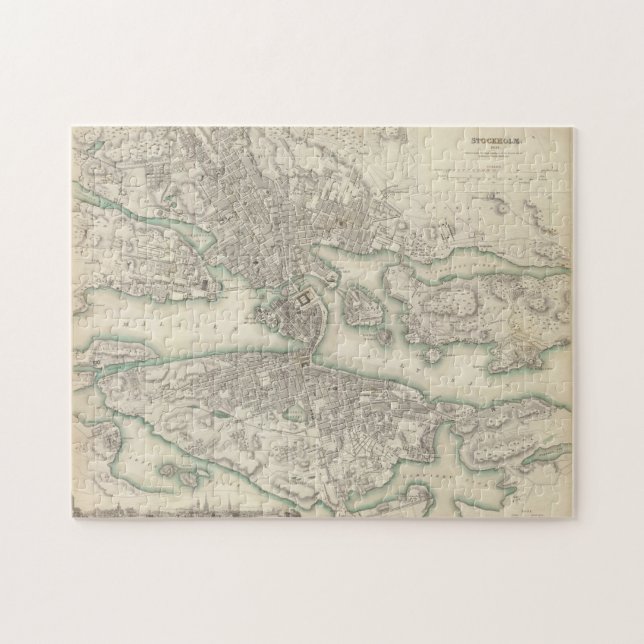 Puzzle Mapa de cosechas de Estocolmo Suecia (1838) (Horizontal)