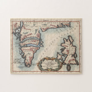 Puzzle Mapa de cosechas de Groenlandia e Islandia (1694)