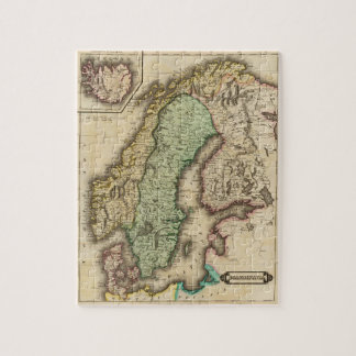 Puzzle Mapa de cosechas de Noruega y Suecia (1831)