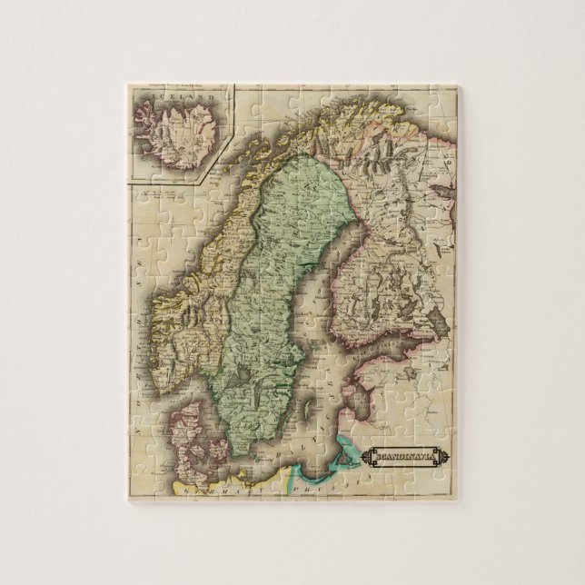 Puzzle Mapa de cosechas de Noruega y Suecia (1831) (Vertical)