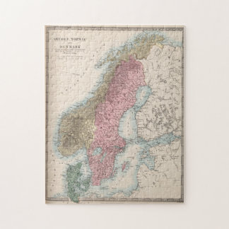 Puzzle Mapa de cosechas de Noruega y Suecia (1865)