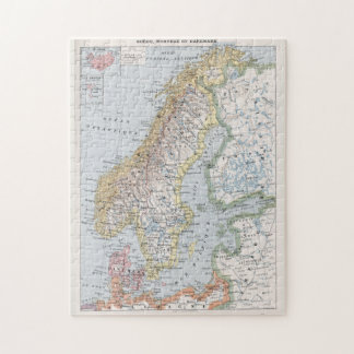 Puzzle Mapa de cosechas de Noruega y Suecia (1900)