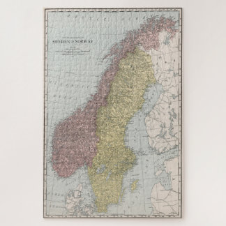 Puzzle Mapa de cosechas de Noruega y Suecia (1912)