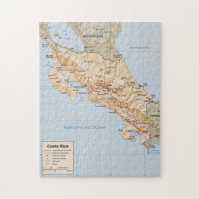 Puzzle Mapa de Costa Rica (1987) (Vertical)