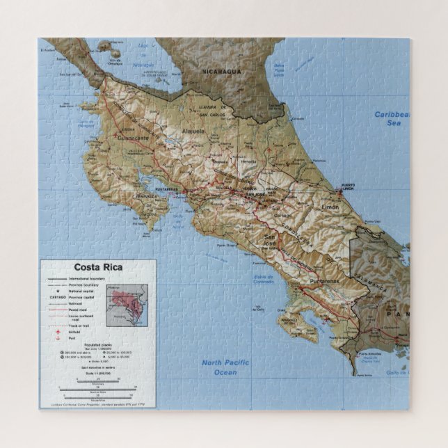 Puzzle Mapa de Costa Rica (1991) (Vertical)