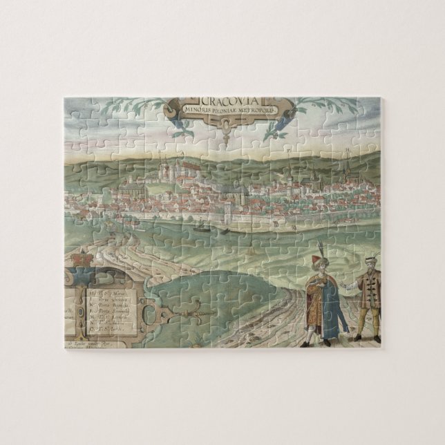 Puzzle Mapa de Cracovia, de "Civitates Orbis Terrarum" (Horizontal)