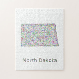 Puzzle Mapa de Dakota del Norte