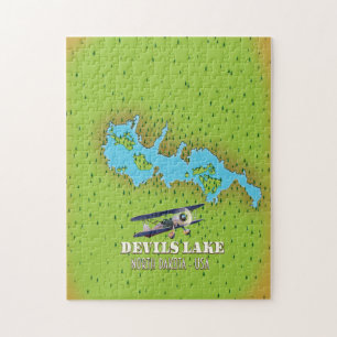Puzzle Mapa de Devi's Lake North Dakota USA