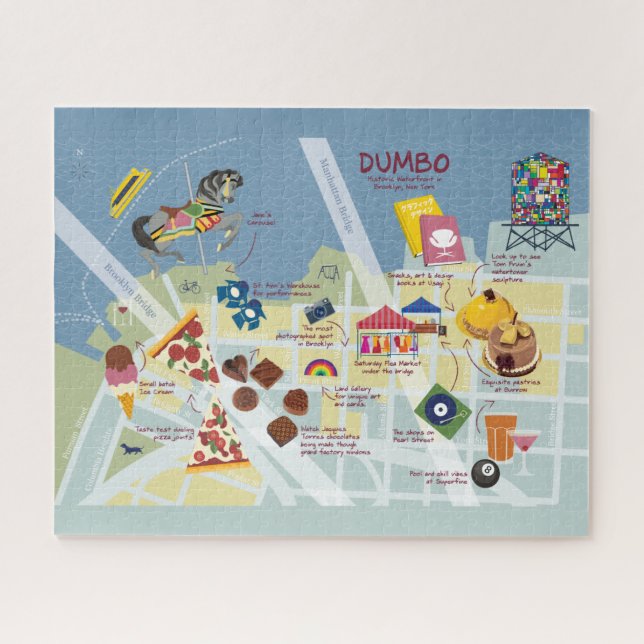 Puzzle Mapa de Dumbo Brooklyn Nueva York (Horizontal)