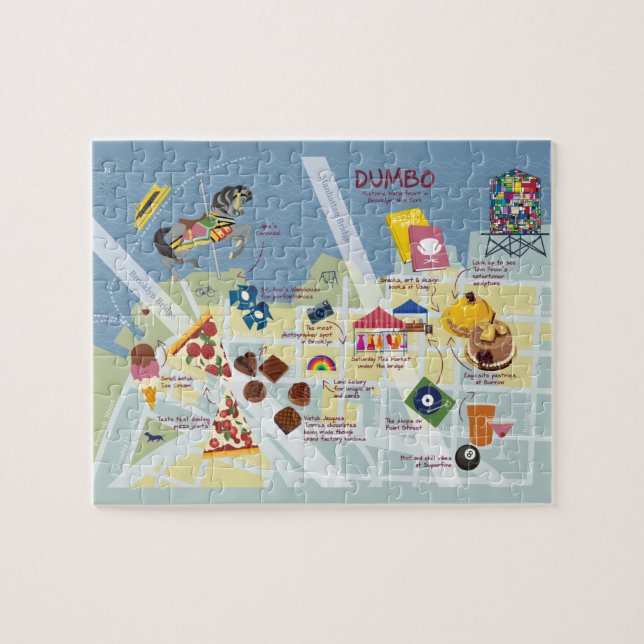Puzzle Mapa de Dumbo Brooklyn Nueva York (Horizontal)