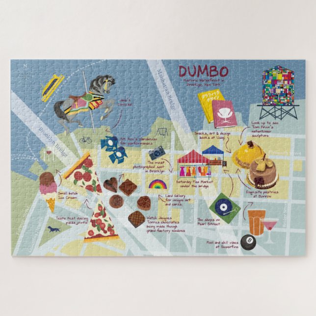 Puzzle Mapa de Dumbo Brooklyn Nueva York (Horizontal)