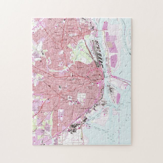 Puzzle Mapa de época de Alabama móvil (1953) (Vertical)