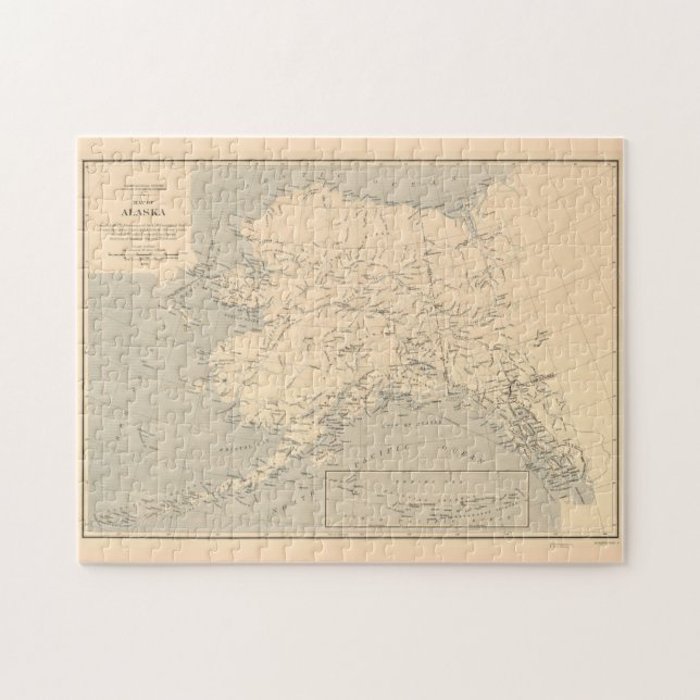 Puzzle Mapa de época de Alaska (1909) (Horizontal)