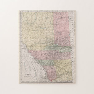 Puzzle Mapa de época de Alberta Canadá (1912)
