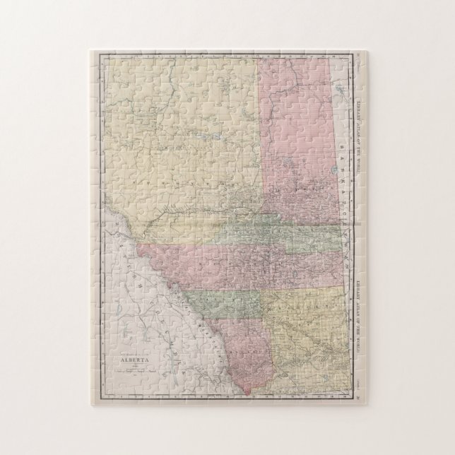 Puzzle Mapa de época de Alberta Canadá (1912) (Vertical)