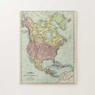 Puzzle Mapa de época de América del Norte (1897)