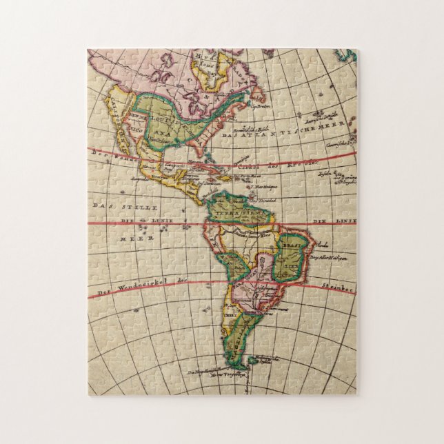 Puzzle Mapa de época de América del Norte y del Sur (1899 (Vertical)