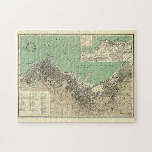 Puzzle Mapa de época de Argelia (1912) (Horizontal)