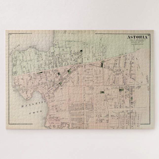 Puzzle Mapa de época de Astoria NY (1873) (Horizontal)