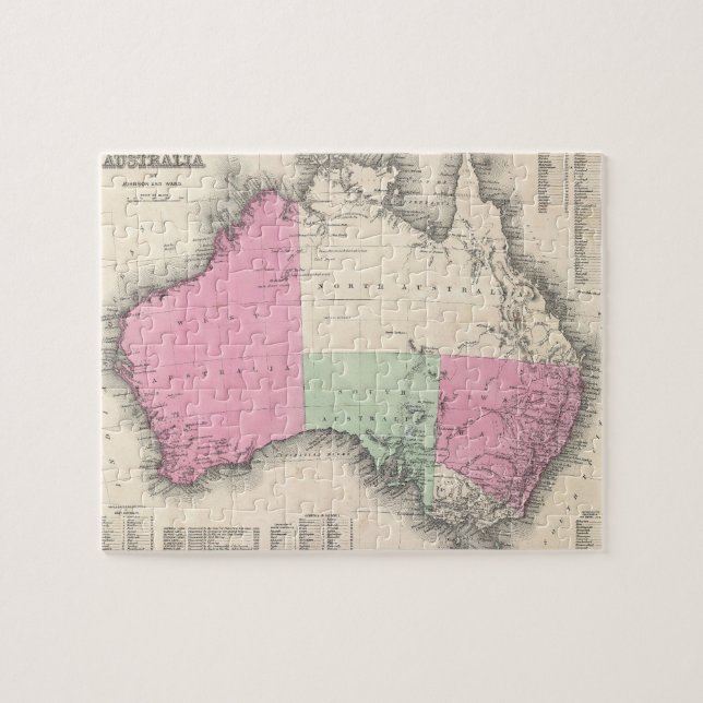 Puzzle Mapa de época de Australia (1862) (Horizontal)