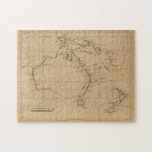 Puzzle Mapa de época de Australia y Nueva Zelanda (1812)