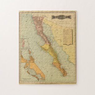 Puzzle Mapa de época de Baja California (1886)