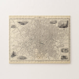 Puzzle Mapa de época de Birmingham Inglaterra (1851)