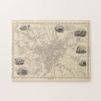 Puzzle Mapa de época de Bradford Inglaterra (1851)
