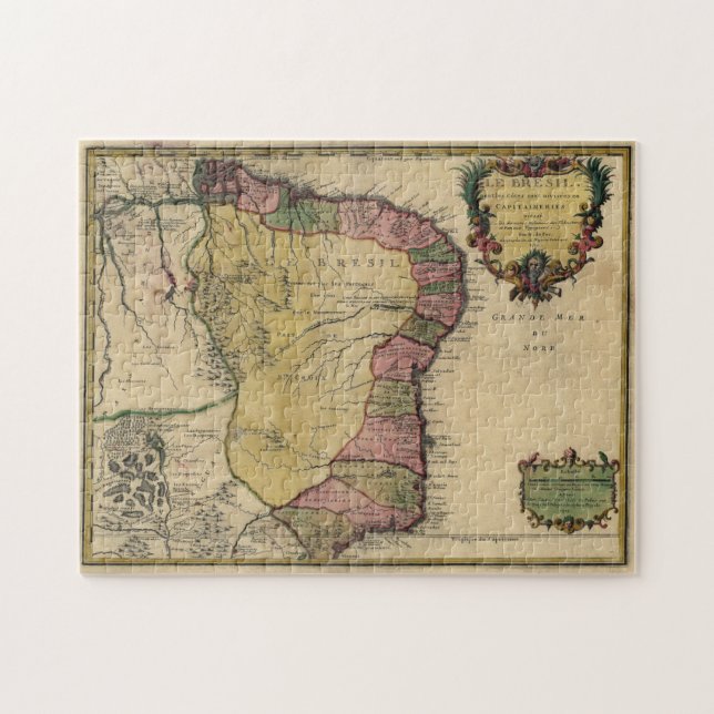 Puzzle Mapa de época de Brasil (1719) (Horizontal)