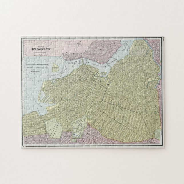 Puzzle Mapa de época de Brooklyn NY (1889) (Horizontal)