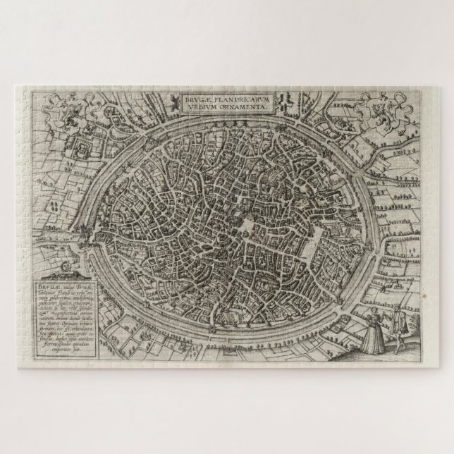 Puzzle Mapa de época de Brujas Bélgica (1612) (Horizontal)